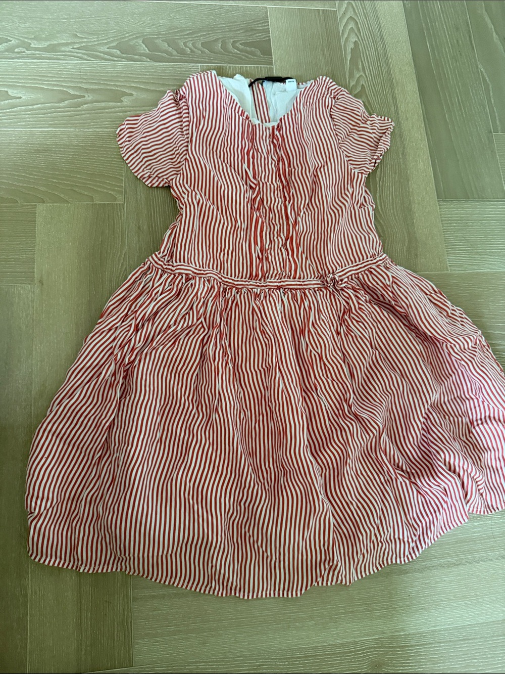 Burberry Red and White Striped Girls Dress